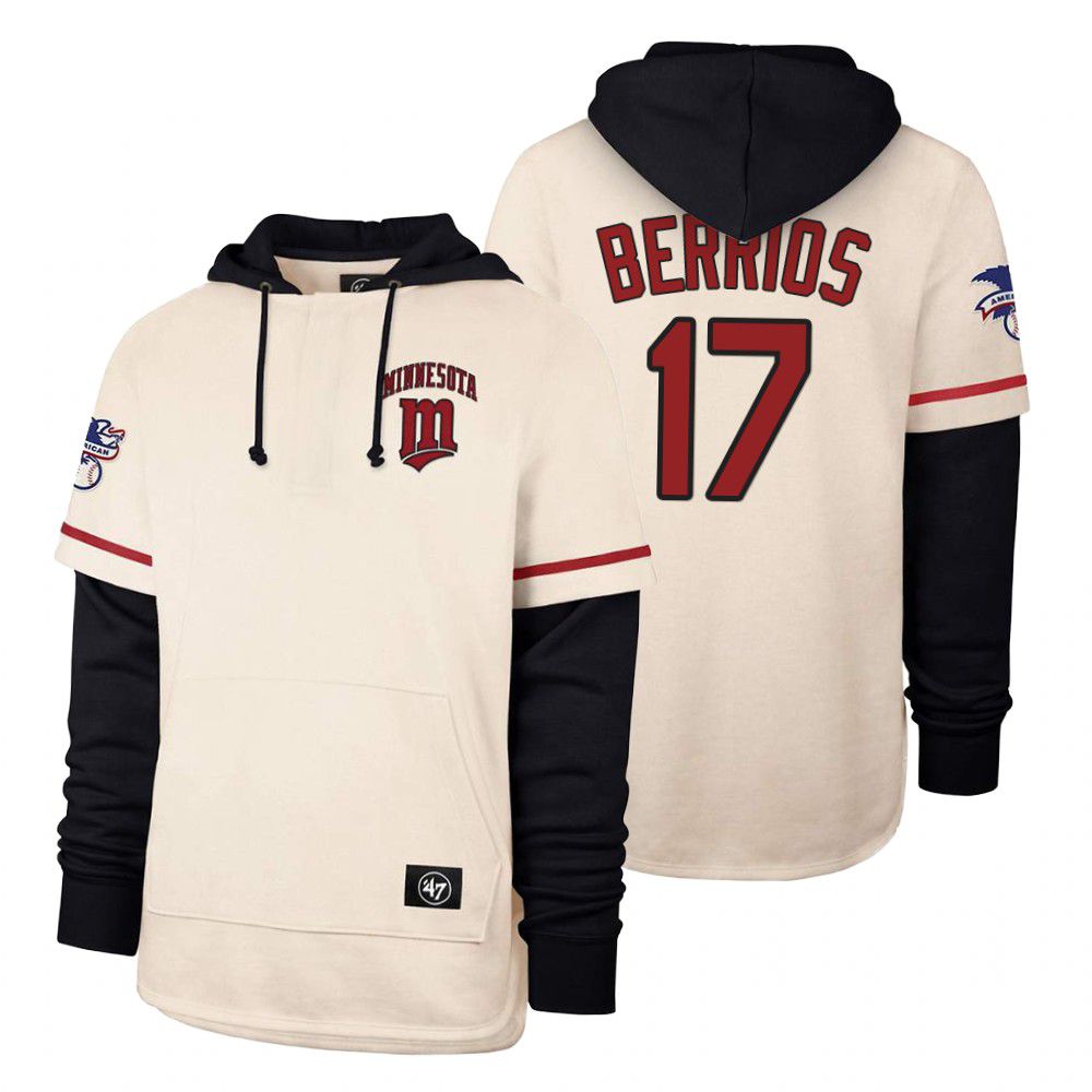 Men Minnesota Twins #17 Berrios Cream 2021 Pullover Hoodie MLB Jersey->minnesota twins->MLB Jersey